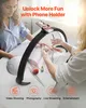 Two women are at a table, one is having her nails done by the other. A ring light with a phone holder is positioned above them, recording the process. Voir les images du produit