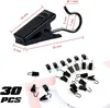 30 schwarze Metall-Gardinenclips mit Haken, vielseitig Produktbild-Vorschau 2