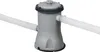 A gray pool pump with two white hoses attached, isolated on a white background. Náhľad obrázku produktu