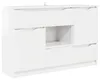vidaXL Príborník vysoký lesk biely 100 x 30 x 65,6 Materiál Náhľad obrázku produktu 2