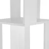 A close-up view of a white, multi-level shelf unit. Produktbild-Vorschau