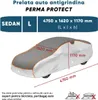 A diagram showing a car covered with a protective cover, with dimensions indicated. Produktbild-Vorschau