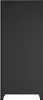 A full-front view of a black wardrobe with two drawers and metal legs. Voir les images du produit