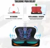 Diagram illustrating the benefits of a tailbone pain relief cushion. Produktbild-Vorschau
