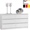 Kommode mit 6 Schubladen 140x78 cm Kommode weiß Holz Produktbild-Vorschau 2