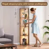 Lampa stojąca EDISHINE z 4 drewnianymi półkami, lampa Podgląd zdjęcia produktu 6