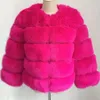 Damen Kunstpelz Mantel Kurzer Faux Pelz Winterjacke Produktbild-Vorschau 5