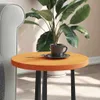 vidaXL Tischplatte Rund Wachsbraun Ø40x2,5 cm Massivholz Produktbild-Vorschau 3