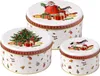 A set of three round Christmas-themed tin boxes. Produktbild-Vorschau