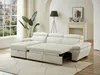 Ecksofa mit Schlaffunktion - Ecke Links - Leder - Weiß - Produktbild-Vorschau 11