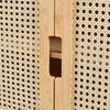 A close-up view of the woven cane doors and bamboo frame of a cabinet. Podgląd zdjęcia produktu
