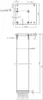 Technical drawing of a table leg with dimensions and specifications. Produktbild-Vorschau