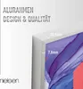 Close-up of a silver matte aluminum picture frame with dimensions indicated. Produktbild-Vorschau