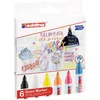 The image shows the packaging of a set of 6 Edding glass markers. Anteprima dell’immagine prodotto