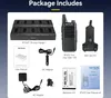 A collage of package contents for a Retevis RT622 walkie-talkie set. Voir les images du produit