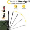 A dark green folding wagon with its handle shown in multiple positions to demonstrate adjustability. Produktbild-Vorschau