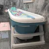 Faltbare Silikonbadewanne Blau Tragbares Bad Home SPA 152cm Produktbild-Vorschau 3