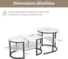 Zweiteiliges Couchtisch-Set, oval und rund, Metallgestell, Produktbild-Vorschau 6
