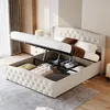Letto imbottito 160x200cm con rete a doghe, letto a molle Anteprima dell’immagine prodotto 1