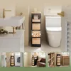 SoBuy Mobiletto portarotolo con ruote mobili Nero e legno Anteprima dell’immagine prodotto 5