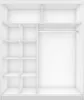 An empty white wardrobe interior with shelves and a hanging rod. Produktbild-Vorschau