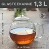 Creano Teekanne aus Glas 1,3l - inklusive 2 Teeblumen -  Produktbild-Vorschau 2