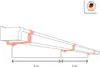 Diagram showing a gutter system with measurements and a 'Made in Germany' logo. Produktbild-Vorschau