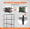 Diagram showing how to adjust shelf height on a metal shelving unit. Produktbild-Vorschau