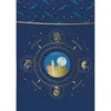 A dark blue background with a circular graphic in the center depicting Hogwarts castle, the Hogwarts crest, and the four house crests (Gryffindor, Hufflepuff, Ravenclaw, and Slytherin) arranged around it in a compass-like design. The top of the image featu Náhľad obrázku produktu