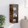 Nástěnná skříňka se skleněnými dvířky 35x37x100 cm Kouřový Náhled obrázku produktu 3