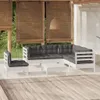 The Living Store 6-tlg. Garten-Lounge-Set mit Kissen Weiß Produktbild-Vorschau 2