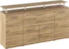 A wooden sideboard with multiple drawers and doors, shown from a front-diagonal angle against a white background. Produktbild-Vorschau