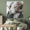 MuchoWow® Wandteppich Wandbehang Schafe - Horn - Tiere Produktbild-Vorschau 4
