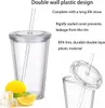 Plastikbecher Mehrweg doppelwandig Tasse Becher Deckel mit Produktbild-Vorschau 3