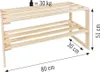 Buildify Holz Schuhregal 80x30x51 cm 2 Böden Tragkraft 60 Produktbild-Vorschau 2