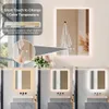 A bathroom mirror with integrated LED lighting, showcasing different color temperatures and brightness adjustments. Podgląd zdjęcia produktu