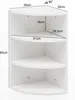 A white corner shelf unit with dimensions indicated by text and lines. Anteprima dell’immagine prodotto