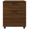 A front view of a mobile filing cabinet with two drawers and wheels. Podgląd zdjęcia produktu