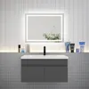 Badezimmer Badmöbel 80 cm Mineralguss Waschtisch mit Produktbild-Vorschau 3