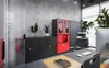 An office space with storage cabinets and a desk. Anteprima dell’immagine prodotto