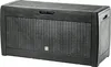 A dark grey plastic storage box with a woven texture is shown against a white background. Produktbild-Vorschau