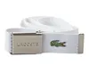 A white textile belt with a silver buckle and a green crocodile logo. Anteprima dell’immagine prodotto