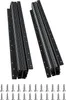 Two sets of black drawer slides and a collection of screws are displayed against a white background. Produktbild-Vorschau