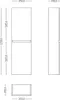 Technical drawing of a cabinet with dimensions. Produktbild-Vorschau