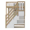 A loft bed with stairs and storage drawers, shown from the front. Anteprima dell’immagine prodotto