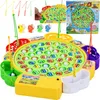 A collage of a children's fishing game, including the game board, fishing rods, and fish, as well as packaging. Náhľad obrázku produktu