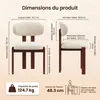 Lot de 2 chaises de salle à manger en chenille,bois massif Voir les images du produit 4
