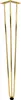 A single gold-colored hairpin leg for furniture, isolated on a white background. Voir les images du produit