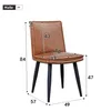 A brown upholstered chair with black metal legs, shown with dimensions indicated by lines and numbers. Náhľad obrázku produktu