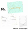 10 Einladungskarten Mint mit Goldlack inkl. 10 weißen Produktbild-Vorschau 5
